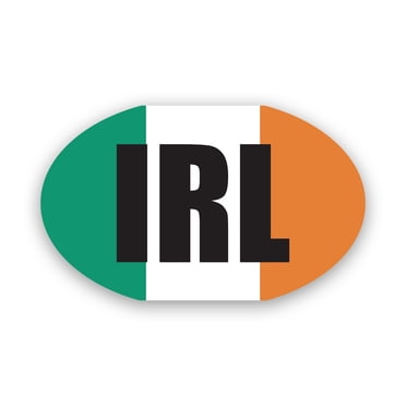 2-Pack Ireland Irish IRL Reflective Oval Decal Stickers - 3 Inch Car Vinyl