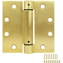 Design House 2-Pack Square 4.5" x 4.5" Self Closing Interior/Exterior Door Hinges, Satin Brass