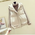 thumbnail image 5 of Idoravan Quilted Vests for Women Clearance Women Pocket Vest Coat Short Jacket Winter Sleeveless Hooded Zipper Solid Outerwear Beige S, 5 of 6