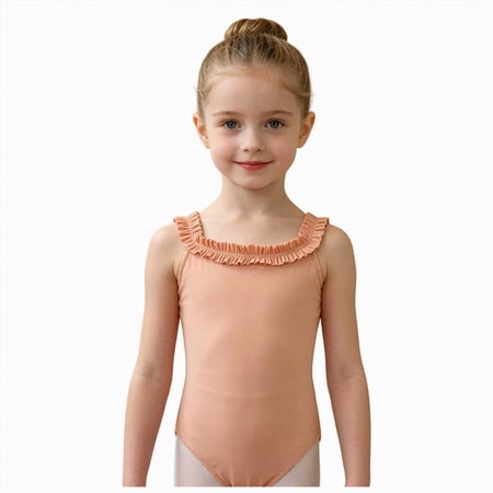 10-11 Years Newborn Bodysuit Ballet Leotards For Girls Toddler Sleeveless Mesh Heart Cut Tutu Dance Dress Romper&Jumpsuit Orange Newborn Gift