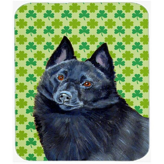 Schipperke St. Patricks Day Shamrock Portrait Mouse Pad, Hot Pad or Trivet