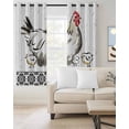 thumbnail image 2 of Chicken Kitchen Curtains Farmhouse Country Animal Black Flower Leaf Cafe Short Curtains for Bathroom Blackout Window Curtain Grommet Small Window Treatment Drapes for Bedroom Living Room 52"x45"x2, 2 of 9
