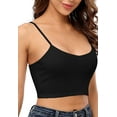 thumbnail image 1 of Women's Ribbed Cami Crop Tops Cropped Camisole with Built in Bra Tank Top, 1 of 8