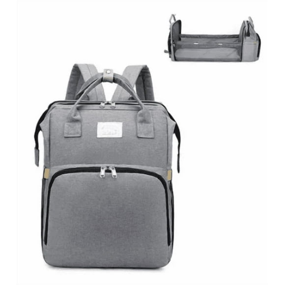 Mochila Xtellar Pañalera Cuna Impermeable Multifunción Bebe Viaje Color Gris