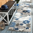 thumbnail image 2 of SAFAVIEH Cabana Annandale Floral Indoor/Outdoor Runner Rug, Grey/Blue, 2'2" x 5', 2 of 14