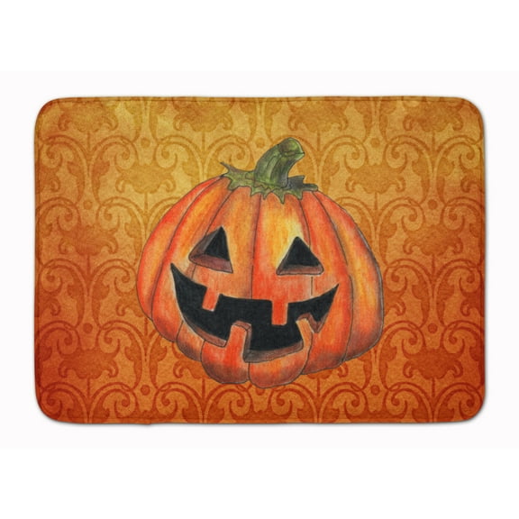 October Pumpkin Halloween Machine Washable Memory Foam Mat