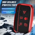 thumbnail image 5 of Key Fob Cover Compatible with Range Rover LR4 Sport Evoque Jaguar XF XJ XJL F-Pace Keychain Case Holder Protector,Red, 5 of 6