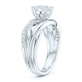 thumbnail image 4 of Sterling Silver Criss Cross Intersecting 1CT Simulated Round Brilliant Cut Diamond Promise Engagement Ring (8.5), 4 of 6