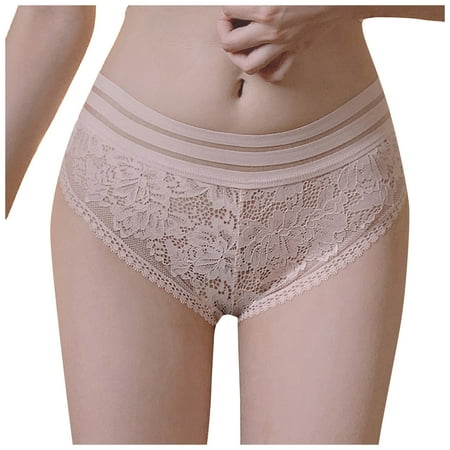 

WZHKSN Womens Lace Panties White Traceless Briefs 1-Pack
