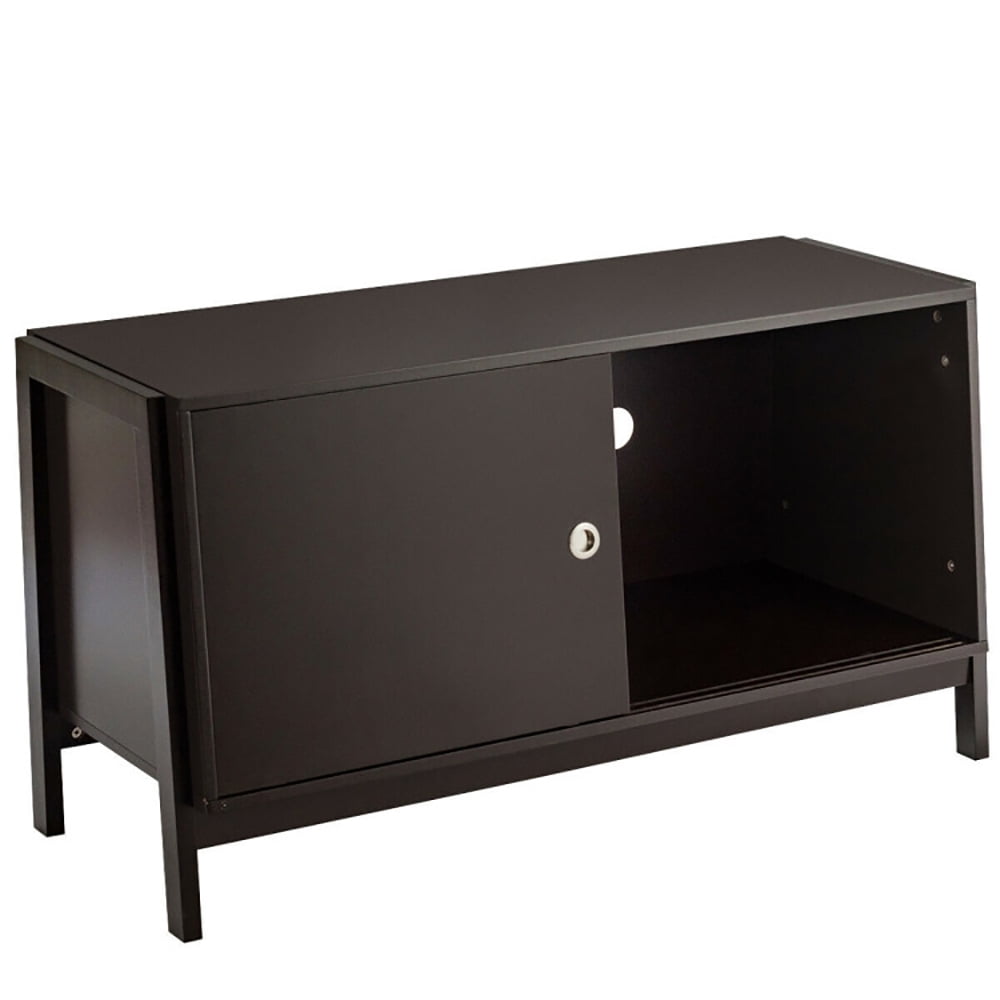 Finihen TV Stand, TV Cabinet, Modern Entertainment Cabinet with Sliding Doors, Media Entertainment Center with Storage, for Living Room, Bedroom, Dark Brown