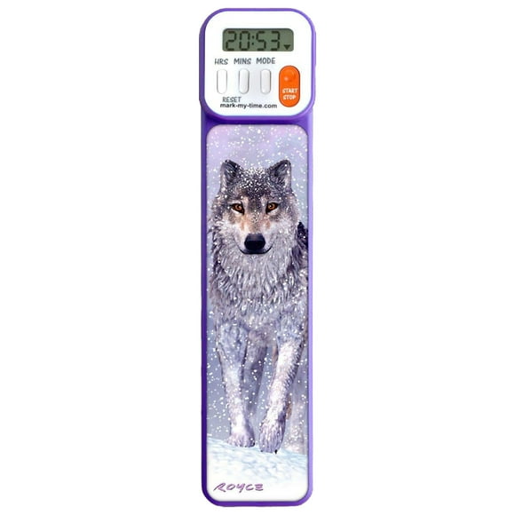 Marcador digital Mark-My-Time con temporizador de lectura 3D Wolf