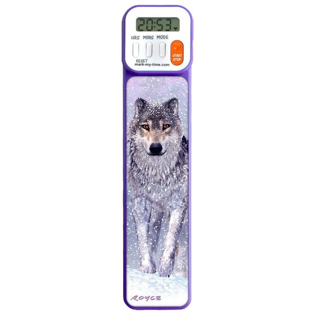 Marcador digital Mark-My-Time con temporizador de lectura 3D Wolf