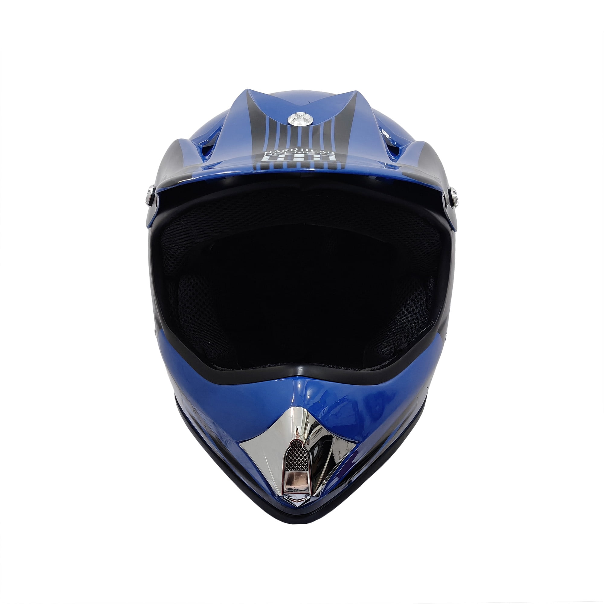 HHH Helmet Kids Teen Dirt Bike Safety Standard DOT Certified (Black-Blue)-Large