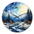 thumbnail image 2 of Designart "Snowy Peaks in Winter VII" Landscapes Oversized Wall Clock, 2 of 5