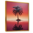 thumbnail image 2 of Designart "Ruby Reflections Of A Solitary Palm Tree" Palms & Palm Trees Floater Framed Wall Art Living Room, 2 of 5