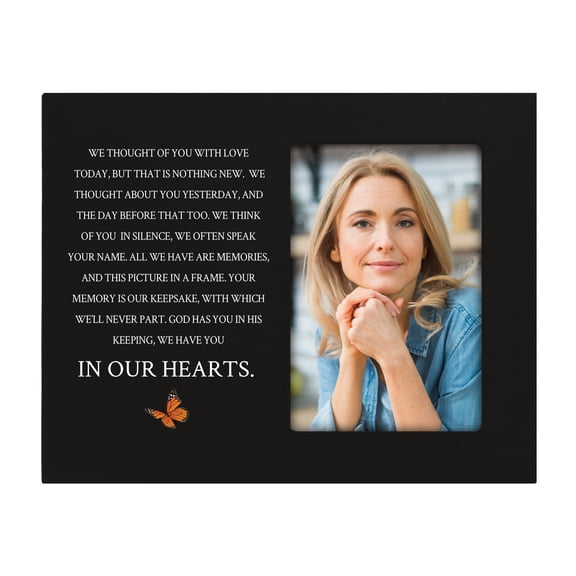 LifeSong Milestones Rustic Sympathy Gifts Tabletop Picture Frame Holds 4x6in Photo, Black