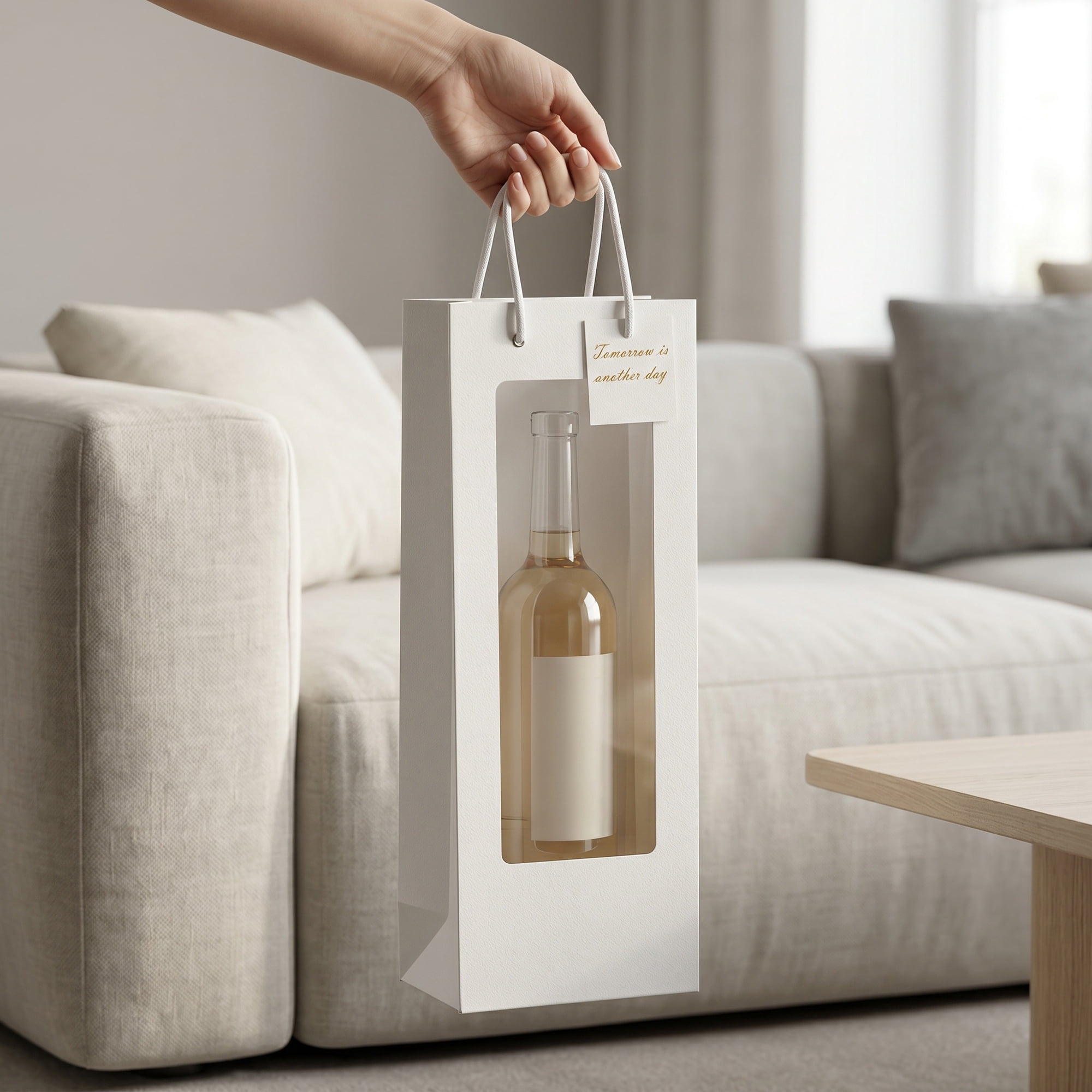 Unique Bargains Gift Bags with Handles to Elevate Gifting White 4.9" x 3.3" x 14.2"