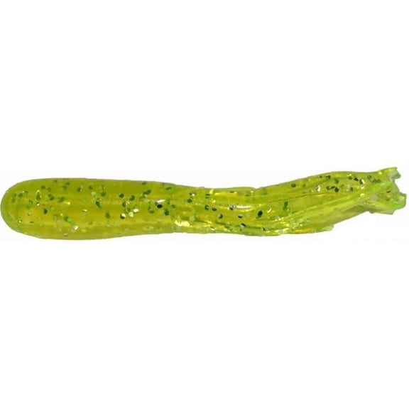1.5 in. Crappie Tube, Chartreuse Sparkle - 10 Per Bag