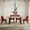 red, variant on KATBOC Farmhouse Dining Table Set with 4 Chenille Chairs, 71in Rustic Wood Grain Table & X-Leg Design, for Kitchen Dining Room Family Gatherings, Red