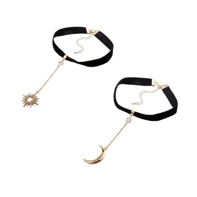 2 Gargantillas Ajustables Chapadas en Aleación para de para Mujeres Y Niñas Hugo gargantilla collar