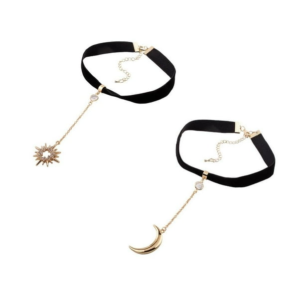 2 Gargantillas Ajustables Chapadas en Aleación para de para Mujeres Y Niñas Hugo gargantilla collar