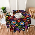 thumbnail image 6 of Colorful Mexican Floral Tablecloth Round Table Cover Washable Polyester Table Cloth for Kitchen Party Picnic Dining Decor 60 Inch, 6 of 6