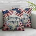 thumbnail image 3 of PHYHOO  Pillow Covers  American Flag Flowers Floral Patriotic Throw Pillow Covers Independence Day Memorial Day Cushion Case Pillowcase Decorations for Sofa Couch, 3 of 5