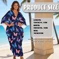thumbnail image 2 of DISNIMO Butterfly Printed Kaftan Dress for Women V Neck Long Cover Ups Batwing Sleeve Beach Bikini Coverups for Swimsuit Casual Loose Caftan Dresses for Party Pool Beach, 2 of 7