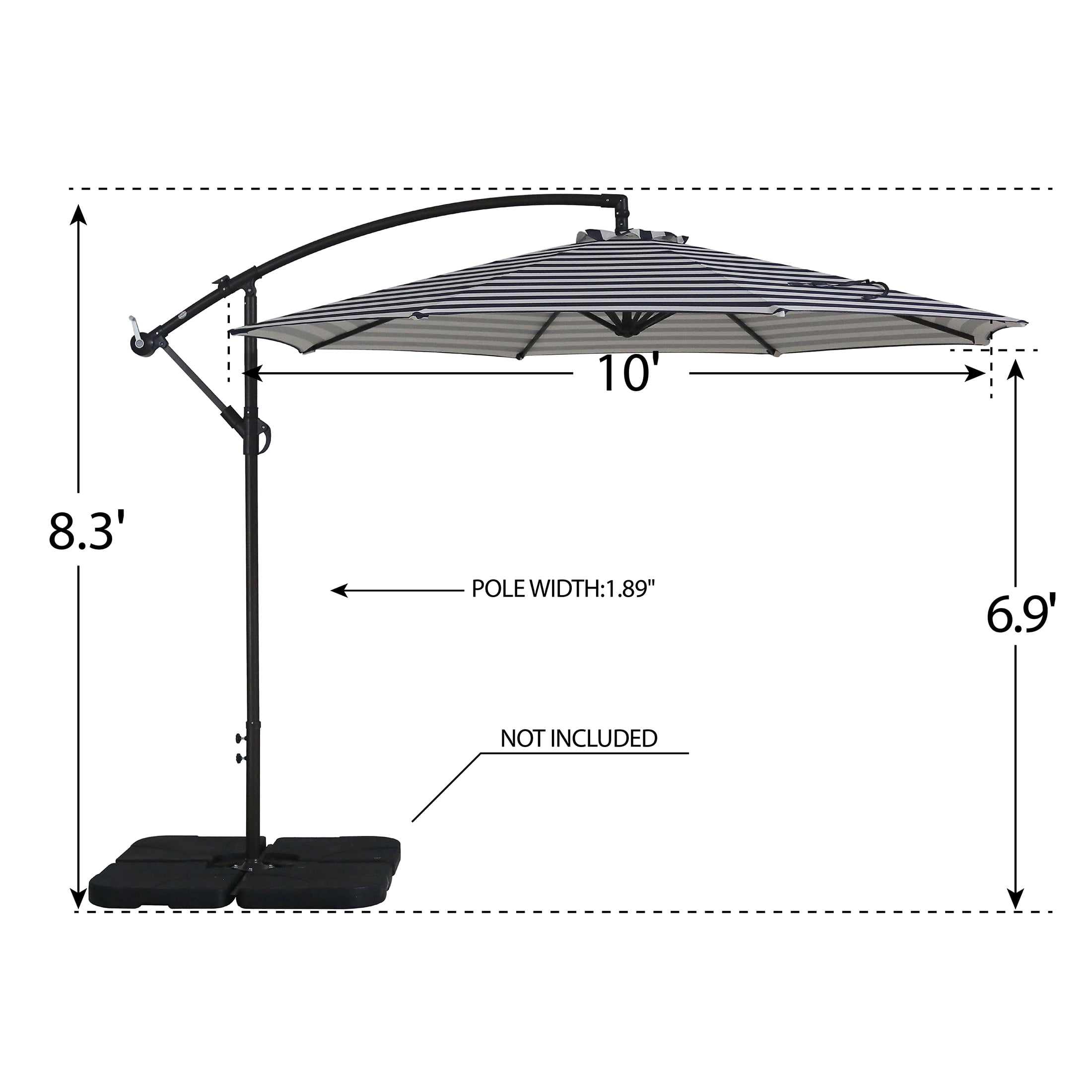 Westin Outdoor 10' Gray/White Striped Cantilever Patio Umbrella, UV & Weather Resistant - Walmart.com Westin Outdoor 10' Gray/White Striped Cantilever Patio Umbrella, UV & Weather Resistant - Walmart.com