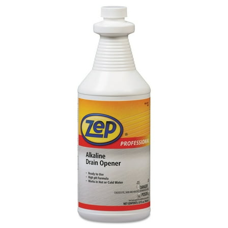 Zep Professional Alkaline Drain Opener Quart Bottle 1041423EA