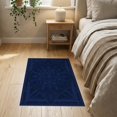 thumbnail image 3 of ODIKA 2'x3' Washable Accent Rug Pet Friendly, Bedside Mat Abstract Geometric Mosaic Pile Interlocking Border Navy Large Refined Structured for Bedroom, Nursery, RV, 3 of 7