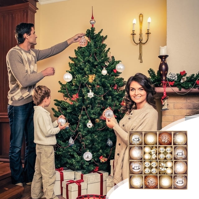 Fiudx Acentos De Decoración Del Hogar 44 Uds Bolas Colgantes De Navidad Coloridas-Adornos De Bolas A Prueba De Navidad Para Suministros De Árbol De Navidad De Fiesta Ofertas Del Día