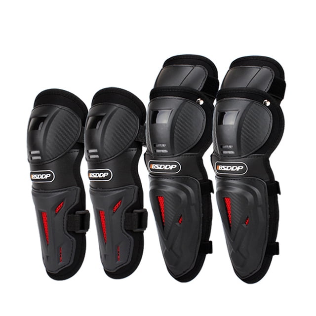 TFixol 4Pcs Adult Knee Pads Elbow Pads Adjustable Knee Cap Pads Protector Elbow Armor for Motorcycle Cycling Racing