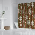thumbnail image 2 of Happy Christmas Snowflake Red Stripe Shower Curtains,Washable Show Curtain with Hooks Friendly Polyester Fabric Bathroom Curtains for Thanksgiving Day Fall Party Home Decor, 2 of 5