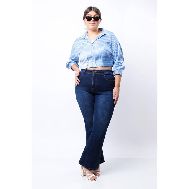 Jeans acampanado Tallas Extras, 1638 (Azul Dark) azul oscuro 36