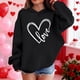 thumbnail image 3 of Sudadera con capucha y estampado de corazón de San Valentín, sudadera de manga larga para niños y niñas, chaqueta para niñas de talla mediana y grande., 3 of 7