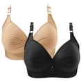 thumbnail image 1 of SDNall 2PCS Womans Fashion Plus Size Wire Free Comfortable Push Up Hollow Out Bra Underwear, 1 of 9