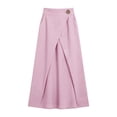 thumbnail image 5 of Umfun Women's Linen Blend Wrap Maxi Skirt with Front Cross Detail - Graced High Waist Long Skirt for Beach Vacation & Casual Daily Wear, 5 of 9