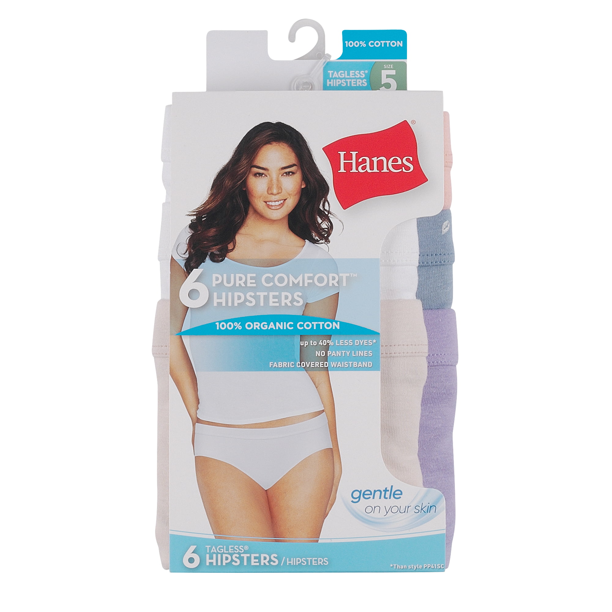 Hanes ComfortSoft Women's Hipster Underwear Pack, Organic, 40% OFF
