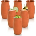 thumbnail image 1 of 6 Pack 12 oz Cantaritos de Barro Mexicanos, Natural Clay Cups for Taco Tuesday and Mexican-Themed Parties, Mexican Clay Cocktail Glasses for Tequila, Margaritas, Mojitos, 1 of 6