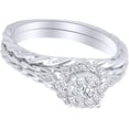 thumbnail image 2 of Divine Creation 14K White Gold Plated 2 Ct Round Cut White Diamond Wedding Engagement Bridal Ring Set For Women's 925 Sterling Silver -7, 2 of 2