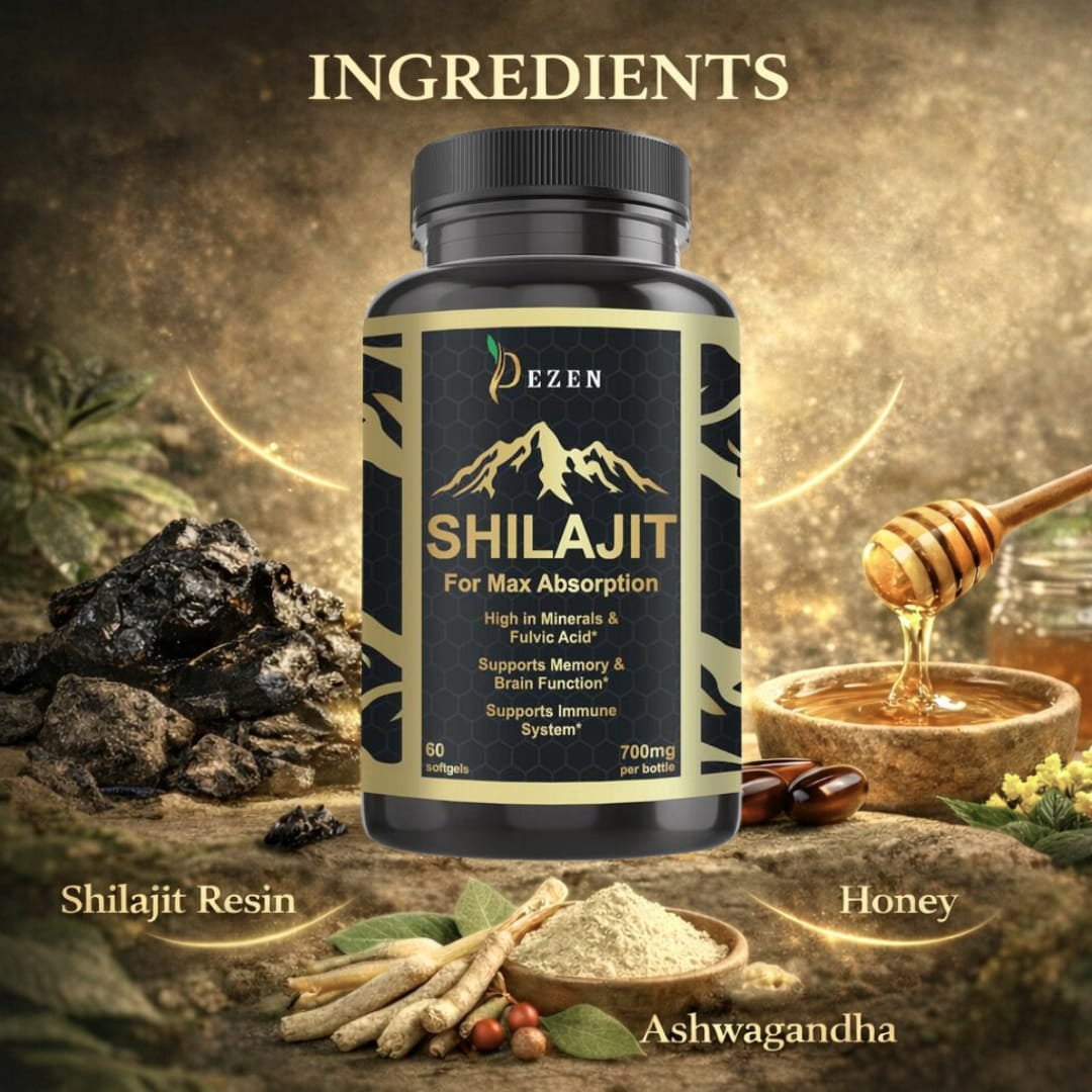 DEZEN Shilajit Softgels, Himalayan Shilajit Extract Supplement for Energy Support, 60 Count Each Pack 5