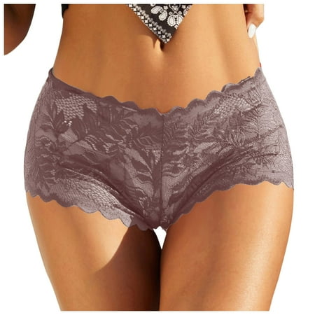 GHSOHS Womens Underwear Panty Womens Lace Underwear Womens Tummy Control Underwear Women s Lace Boyshort Sexy Floral Panties Low Rise Underwear Ladies Comfortable Underpants Female Lingerie Hipst L