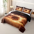 thumbnail image 3 of Castle Fairy Basketball Flame Quilt King,Sport Theme King Coverlet Set,Black Brown Gold, 3 of 7