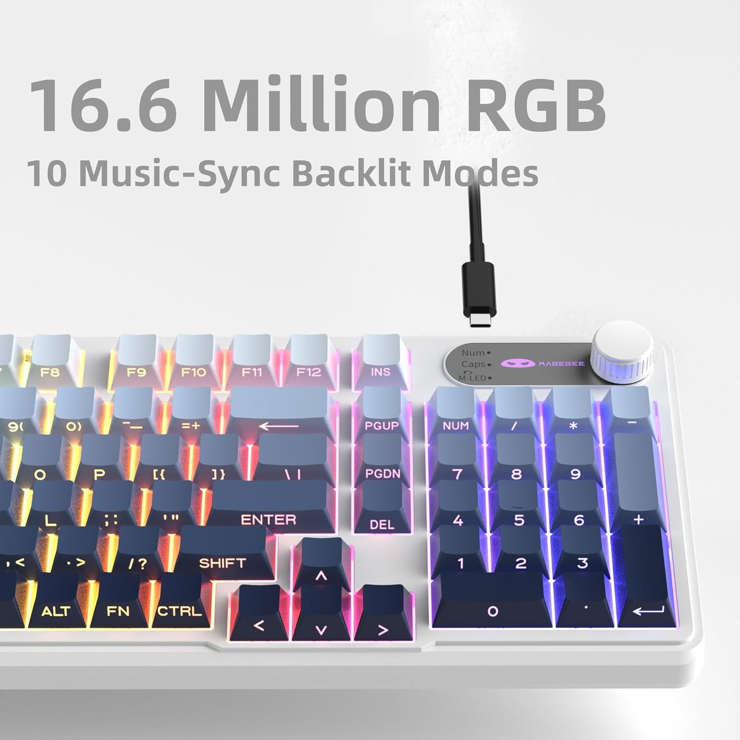 MageGee Keyboard GK960 98 Keys 95% Layout Keyboards, Type-C Connected Keyboard, Side Engraved ABS Keycaps, for PC/Loptop/MAC