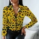 thumbnail image 2 of Camiseta informal con estampado de manga larga y cuello vuelto a la moda para mujer Fridja  fjkfkj7930, 2 of 8