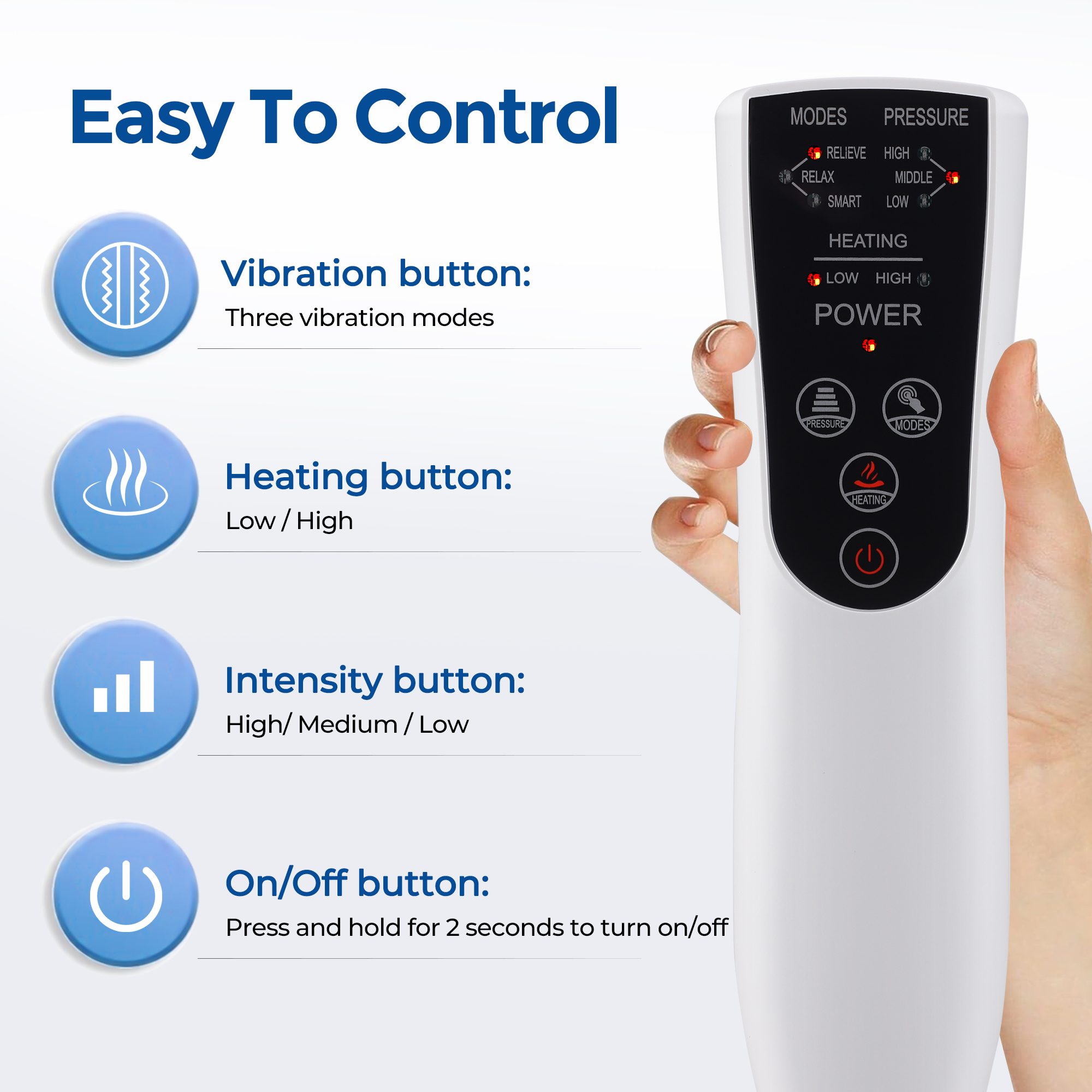 Leg Massager with Air Compression & Heat for Foot Calf Thigh, Upgrade Full Leg Wraps for Circulation, with 3 Modes 3 Intensities 2 Heat Levels for Muscle Fatigue, Compression Boots Machine