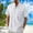 White, variant on ZZwxWA Men's Casual Simple Hawaiian Shirt Beach Henley Short Sleeved Summer Hippie Button Down Cotton Linen T Shirts Tops up to 45% Off