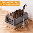thumbnail image 2 of Stainless Steel Cat Litter Box with Lid and Scoop 60x40x36.5CM, Easy to Clean Cat Litter Trays, High Sided, Non-Stick, Leak-Proof Metal Cat Litter Box for Cats,Black, 2 of 6