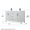 thumbnail image 5 of Wyndham Collection Wcv252560d-Vca-M24 Daria 60" Free Standing Double Basin Vanity Set -, 5 of 7
